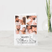 Cute Modern Photo Collage Happy First Fathers Day Kaart (Voorkant)