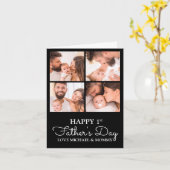 Cute Modern Photo Collage Happy First Fathers Day Kaart (Gele Bloem)