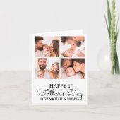 Cute Modern Photo Collage Happy First Fathers Day Kaart (Voorkant)