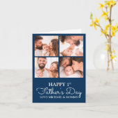 Cute Modern Photo Collage Happy First Fathers Day Kaart (Gele Bloem)