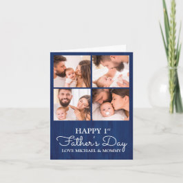 Cute Modern Photo Collage Happy First Fathers Day Kaart