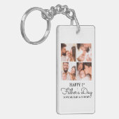 Cute Modern Photo Collage Happy First Fathers Day Sleutelhanger (Voorkant Links)