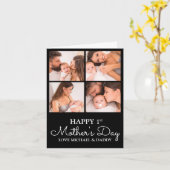 Cute Modern Photo Collage Happy First Moederdag Kaart (Gele Bloem)
