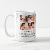 Cute Modern Photo Collage Happy First Moederdag Koffiemok (Links)