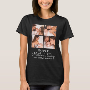 Cute Modern Photo Collage Happy First Moederdag T-shirt