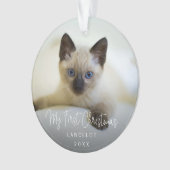 Cute Modern Photo Kitten Cat First Kerstmis Ornament (voorkant)