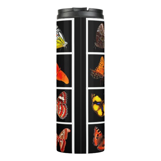 Cute Modern Photography Butterfly Black Thermosbeker (Achterkant)