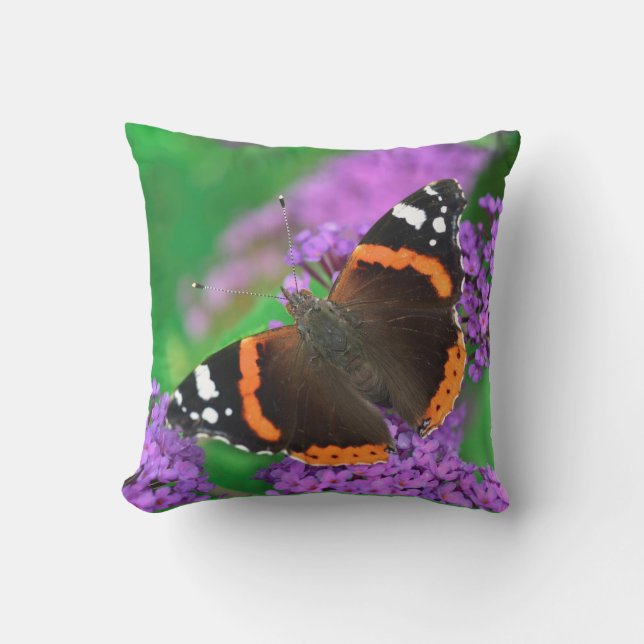 Cute Modern Photography Butterfly en Flower Buitenkussen (Voorkant)