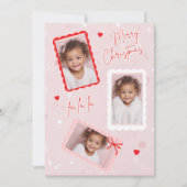 Cute Modern Pink Christmas Photo Card | Fa La La  Feestdagenkaart (Voorkant)