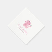 Cute Modern Pink Dinosaur 1e verjaardag Servet (Hoek)