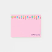 Cute Modern Pink Paars Popsicle Meisly Post-it® Notes (Voorkant)