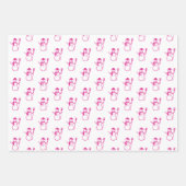 Cute Modern Pink Snowman-kerstbomen script Inpakpapier Vel (Voorkant 3)