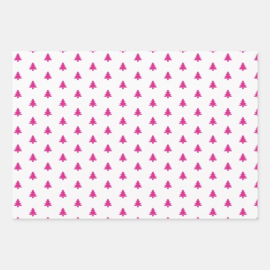 Cute Modern Pink Snowman-kerstbomen script Inpakpapier Vel (Voorkant 2)