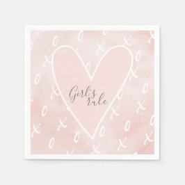 Cute Modern Pink Valentijnsdag Love Girly Servet
