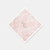 Cute Modern Pink Valentijnsdag Love Girly Servet (Hoek)