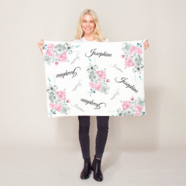 Cute Modern Pink waterverf Floral baby Fleece Deken