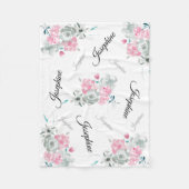 Cute Modern Pink waterverf Floral baby Fleece Deken (Voorkant)