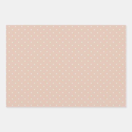Cute Modern Polka Dot Hearts Pattern Inpakpapier Vel (Voorkant)
