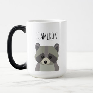Cute Modern raccoon illustration Personalized Magische Mok