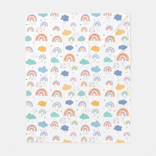 Cute Modern Rainbows and Clouds Pattern Fleece Deken (Voorkant)