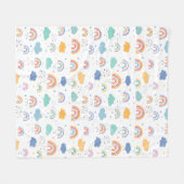Cute Modern Rainbows and Clouds Pattern Fleece Deken (Voorkant (Horizontaal))