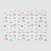 Cute Modern Rainbows and Clouds Pattern Tissuepapier (Voorkant)