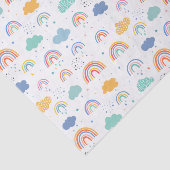 Cute Modern Rainbows and Clouds Pattern Tissuepapier (Detail)