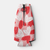 Cute Modern red and white hearts patroon Flesjeskoeler (Achterkant)