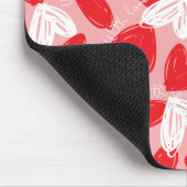 Cute Modern red and white hearts patroon Muismat (Hoek)