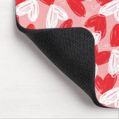 Cute Modern red and white hearts patroon Muismat (Hoek)