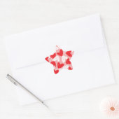 Cute Modern red and white hearts patroon Ster Sticker (Envelop)
