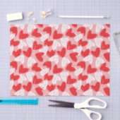 Cute Modern red and white hearts patroon Tissuepapier (Craft)