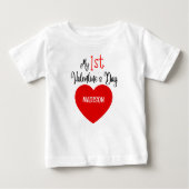 Cute Modern Red Heart Mijn eerste Valentijnsdag (Voorkant)