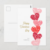 Cute Modern Red Hearts Happy Valentine's day Briefkaart (Voorkant / Achterkant)