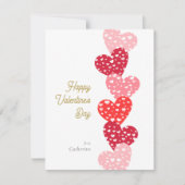 Cute Modern Red Hearts Happy Valentine's day Notitiekaartje (Voorkant)