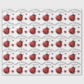 Cute Modern Red Ladybug Persoonlijk Cadeaupapier (Vlak)