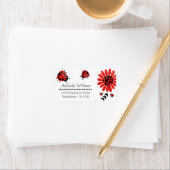 Cute Modern Red Ladybug Persoonlijk Etiket (Insitu)