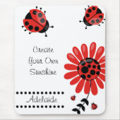 Cute Modern Red Ladybug Persoonlijk Muismat (Voorkant)