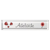 Cute Modern Red Ladybug Persoonlijk Naambordje (Voorkant)