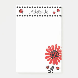 Cute Modern Red Ladybug Persoonlijk Post-it® Notes