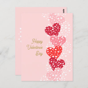 Cute Modern Red Pink hoort Happy Valentine's dag Briefkaart