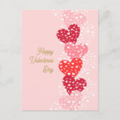 Cute Modern Red Pink hoort Happy Valentine's dag Briefkaart (Voorkant)