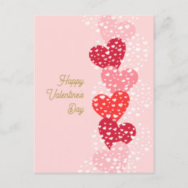 Cute Modern Red Pink hoort Happy Valentine's dag Briefkaart