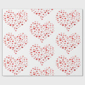 Cute Modern Red Waterverf Hearts Cadeaupapier (Vlak)