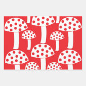 Cute Modern Red White Mushroom Patroon Inpakpapier Vel (Voorkant 3)