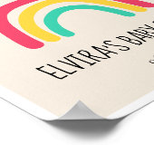 Cute modern regenboogBaby shower welkom Poster (Hoek)