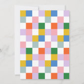 Cute Modern Retro Colorful Checks Gender Neutral Bedankkaart (Achterkant)