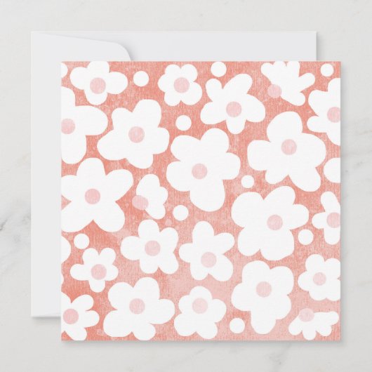Cute Modern Retro Pink Daisy Floral Kaart (Achterkant)