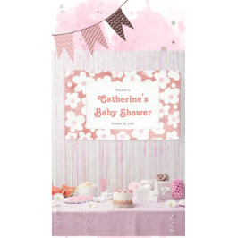 Cute Modern Retro Pink Daisy Floral Ronde Sticker