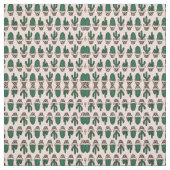 Cute Modern Roze Green Potted Cactus Pattern Stof (Swatch)